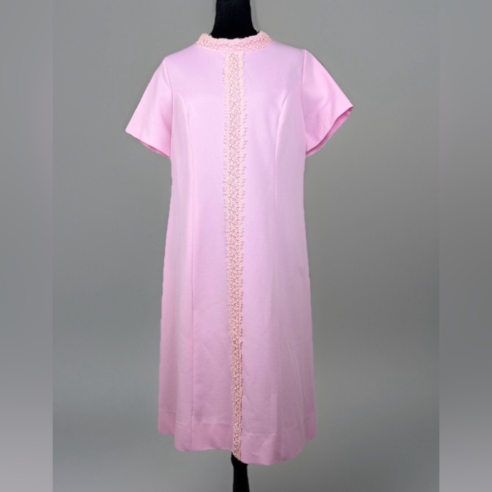 Vintage 1960s Alfred Werber Pink Coat Dress Set No Size Tag - Picture 11 of 16